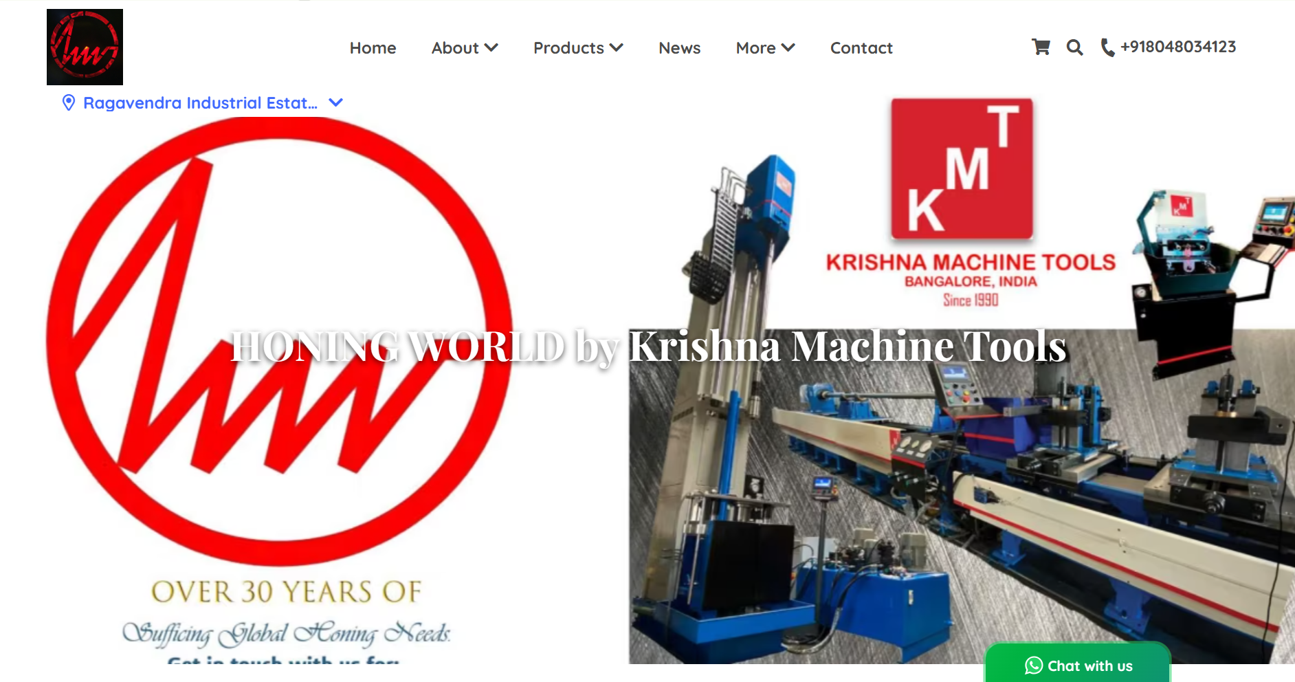 Screenshot of the Krishna Honing World official website
